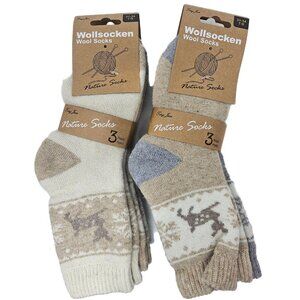Girls Wool Socks Kids Winter Thick Crew Warm Boot Hiking Socks Size 7-9, 6-Packs